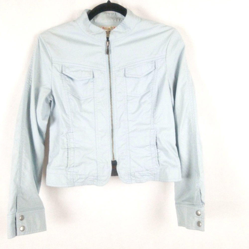 CAbi Cropped Jacket Light Blue
